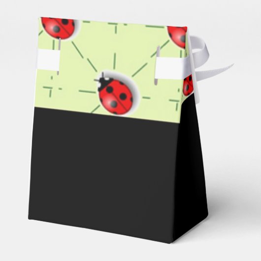 Eigen naam ladybugs patroon bedankdoosjes (Achterkant)