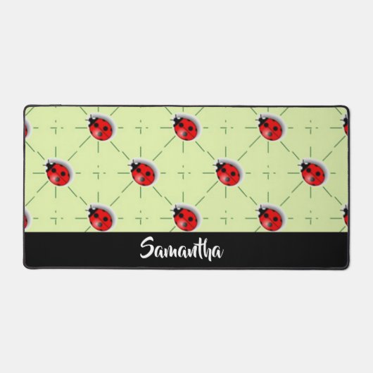 Eigen naam ladybugs patroon bureaumat (Voorkant)