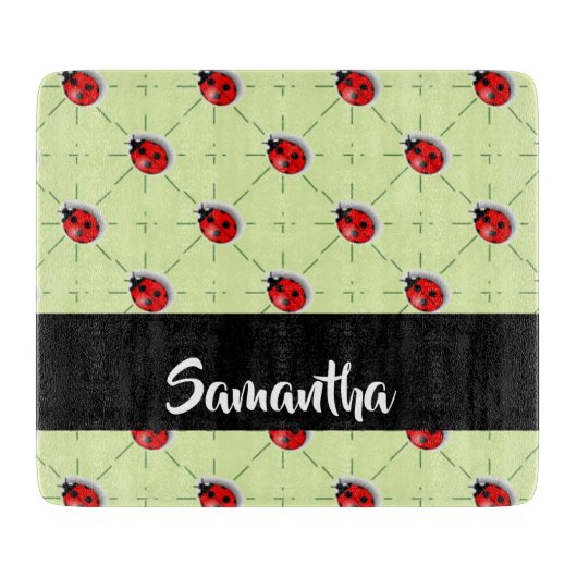 Eigen naam ladybugs patroon snijplank (Voorkant)
