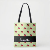Eigen naam ladybugs patroon tote bag (Voorkant)