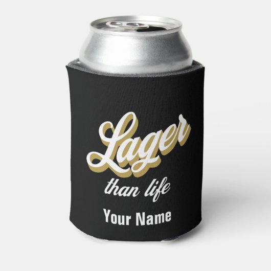 Eigen naam Lager dan leven Bierflesje Kooler Blikjeskoeler (Blikje Achterkant)