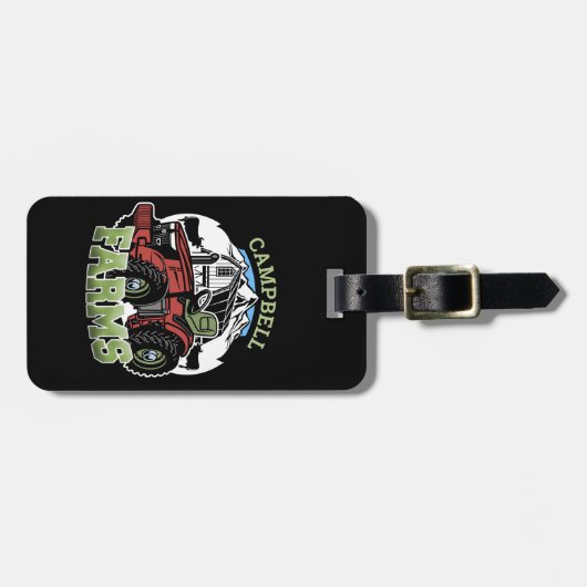 Eigen naam Landenmerk Boerderij Barn Tractor Farme Bagagelabel (Voorkant horizontaal)