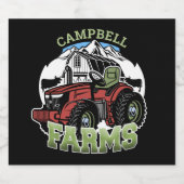 Eigen naam Landenmerk Boerderij Barn Tractor Farme Bier Etiket (Enkel label)
