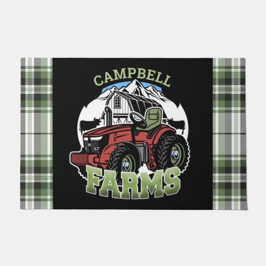 Eigen naam Landenmerk Boerderij Barn Tractor Farme Deurmat (Voorkant)