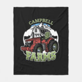 Eigen naam Landenmerk Boerderij Barn Tractor Farme Fleece Deken (Voorkant)