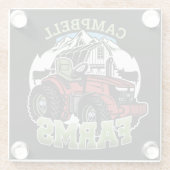 Eigen naam Landenmerk Boerderij Barn Tractor Farme Glazen Onderzetter (Achterkant)