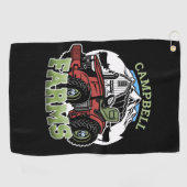 Eigen naam Landenmerk Boerderij Barn Tractor Farme Golfhanddoek (Horizontaal)