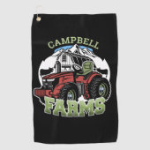 Eigen naam Landenmerk Boerderij Barn Tractor Farme Golfhanddoek (Voorkant)