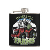 Eigen naam Landenmerk Boerderij Barn Tractor Farme Heupfles (Voorkant)