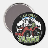 Eigen naam Landenmerk Boerderij Barn Tractor Farme Magneet (Voorkant / Achterkant)