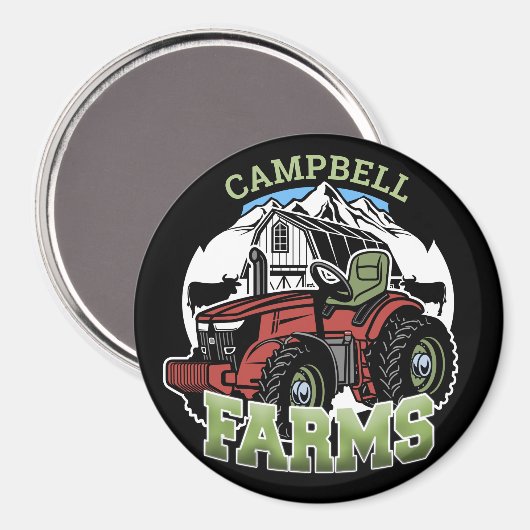 Eigen naam Landenmerk Boerderij Barn Tractor Farme Magneet (Voorkant / Achterkant)