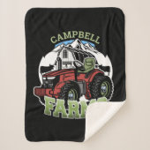 Eigen naam Landenmerk Boerderij Barn Tractor Farme Sherpa Deken (Voorkant)