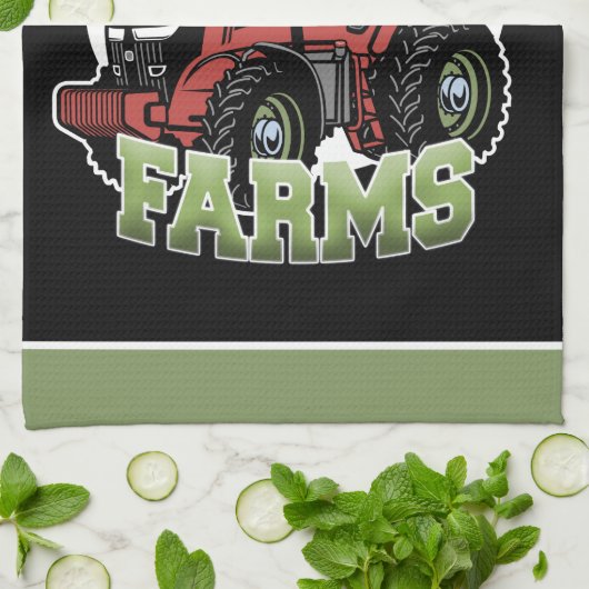 Eigen naam Landenmerk Boerderij Barn Tractor Farme Theedoek (Gevouwen)