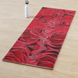 Eigen naam Lauren Romantic Red Roses Floral Yogamat
