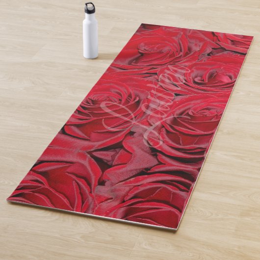 Eigen naam Lauren Romantic Red Roses Floral Yogamat (In situ)