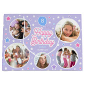 Eigen naam Leeftijd Foto Collage Birthday Star Paa Groot Cadeauzakje (Voorkant)