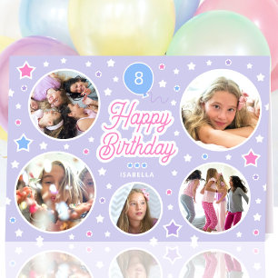 Eigen naam Leeftijd Foto Collage Birthday Star Paa Kaart