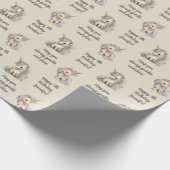 Eigen naam Leeftijd Sentiment Unicorn Birthday Cadeaupapier (Hoek)