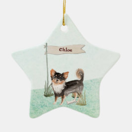 Eigen naam Long Hazard Chihuahua Pet Dog Keramisch Ornament