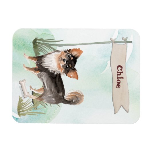 Eigen naam Long Hazard Chihuahua Pet Dog Magneet (Horizontaal)