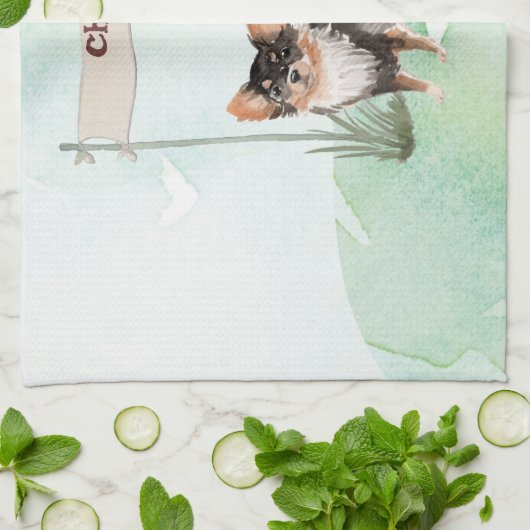 Eigen naam Long Hazard Chihuahua Pet Dog Theedoek (Gevouwen)