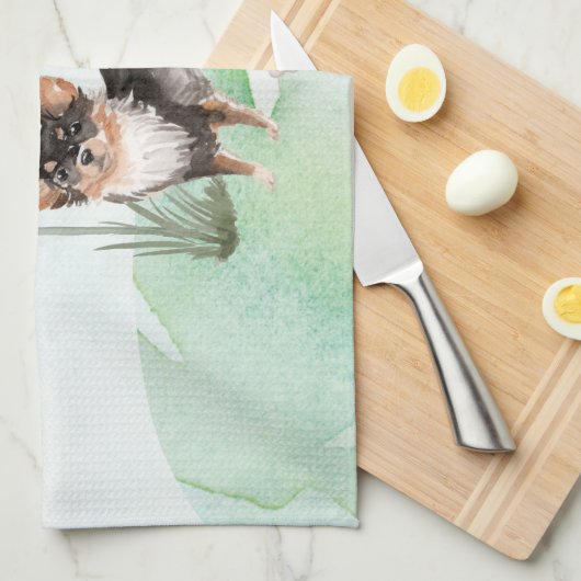 Eigen naam Long Hazard Chihuahua Pet Dog Theedoek (Quarter Fold)