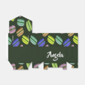 Eigen naam macaron patroon bedankdoosjes (Uitgevouwen)