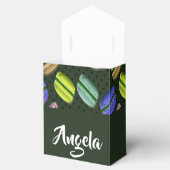 Eigen naam macaron patroon bedankdoosjes (Geopend)