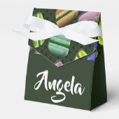 Eigen naam macaron patroon bedankdoosjes (Voorkant Zijde)