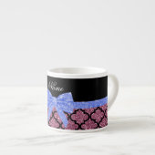 Eigen naam maffia roze glitter maroccan blue bow espresso kop (Voorkant rechts)