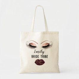 Eigen naam Makeup Kiss Bride Tribe Roos Gold Tote Bag