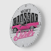 Eigen naam mam Faux Neon 50's Klassieke auto Grote Klok (Hoek)