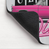 Eigen naam mam Faux Neon 50's Klassieke auto Muismat (Hoek)