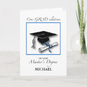 Eigen naam Man Afstuderen Blauw Kaart (Voorkant)