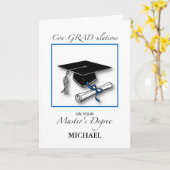 Eigen naam Man Afstuderen Blauw Kaart (Gele Bloem)