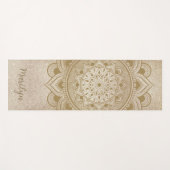Eigen naam Mandala Om Gold Glitter-oefening Yogamat (Voorkant (horizontaal))