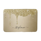 Eigen naam Manuscript Gold Glitter Sparkle Bath Ma Badmat (Voorkant)