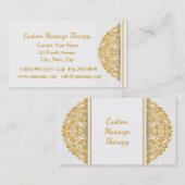 Eigen naam Massage Therapy Gold Mandala Business Visitekaartje (Voorkant / Achterkant)
