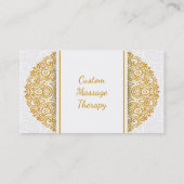 Eigen naam Massage Therapy Gold Mandala Business Visitekaartje (Achterkant)