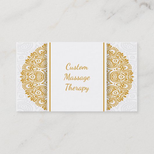 Eigen naam Massage Therapy Gold Mandala Business Visitekaartje (Achterkant)