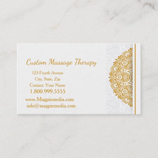 Eigen naam Massage Therapy Gold Mandala Visitekaartje (Voorkant)