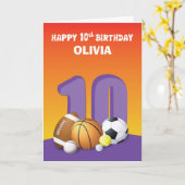 Eigen naam meisje 10e zondagssport kaart (Gele Bloem)