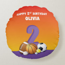 Eigen naam Meisje 2e verjaardag Sport Balls