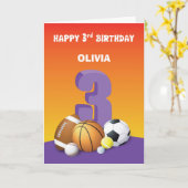 Eigen naam meisje 3e zondagssport kaart (Gele Bloem)