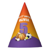 Eigen naam meisje 5th Birthday Sports Balls Feesthoedjes (Voorkant)