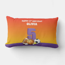 Eigen naam meisje 5th Birthday Sports Balls