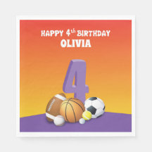 Eigen naam meisje met 4e verjaardag zondagssport