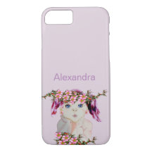 Eigen naam Meisjes Floral Wildflower Paars Cute
