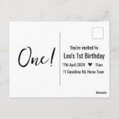 Eigen naam Minimale Leo 1e verjaardag eerste foto Briefkaart (Achterkant)