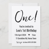 Eigen naam Minimale Leo 1e verjaardag eerste foto Kaart (Achterkant)